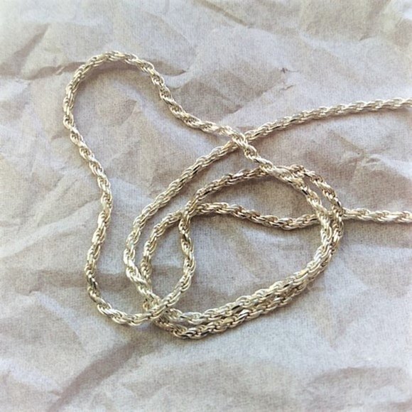 Sterling Silver Rope Chain Necklace 18" NWT ITALY - Picture 6 of 8
